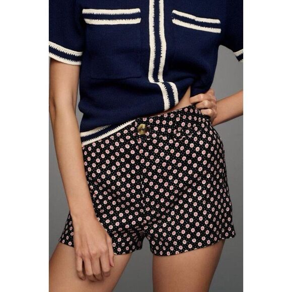 Anthropologie Ettie Shorts by Maeve: Pitched Linen Edition Black Womens 32 NWT - Picture 1 of 10